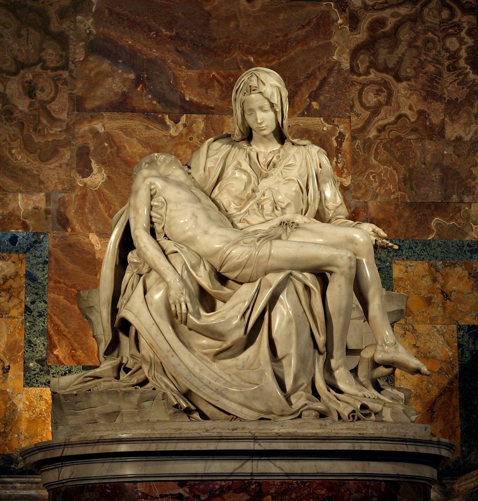 Pietà (1498–1499), by Michaelangelo. St. Peter's Basilica, Vatican City