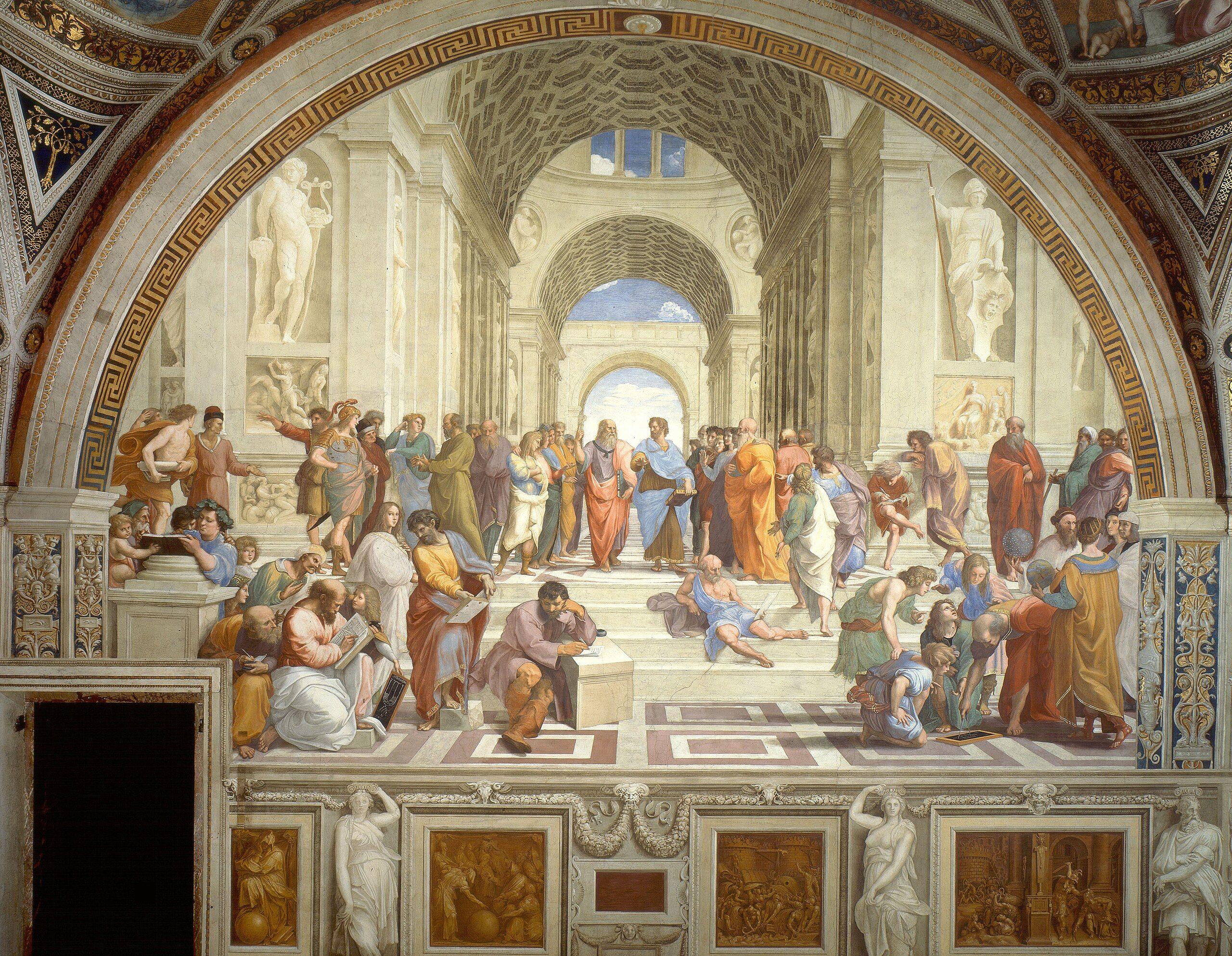 ‘The School of Athens’ - By Raphael - Stitched together from vatican.va, Public Domain, https://commons.wikimedia.org/w/index.php?curid=4406048